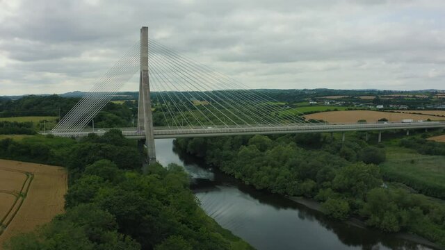 The Mary McAleese Boyne Valley Bridge is a cable-stayed bridge in County Meath, and Co Louth, Ireland. It spans the Boyne River west of Drogheda on the county boundary between Co Meath and Co Louth.