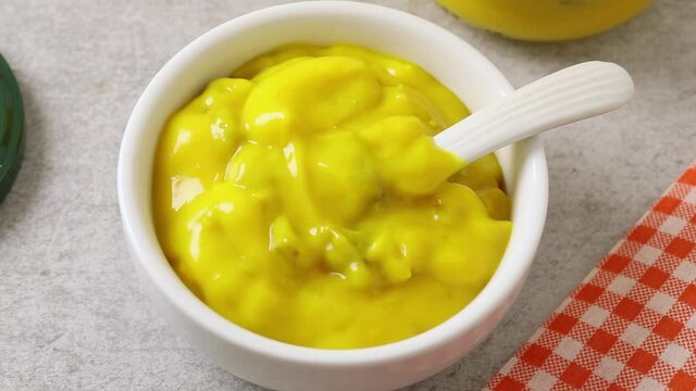 Bowl with yellow British Piccalilli