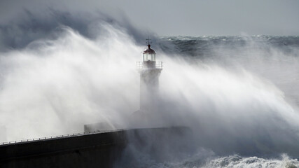 Lighthouse under storm