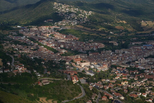 Berga, village of Barcelona. Catalonia,Spain. Aerial Drone Photo