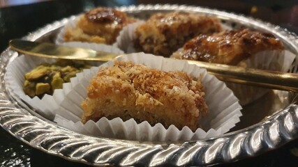 postre, arabe, dulce, delicioso, miel, alimento, comida, frita, pastel, cocina, apetitoso,...