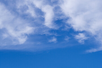 Fototapeta na wymiar Aerial view of clouds against blue sky