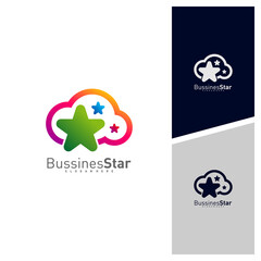 Cloud Star Logo Template Design Vector, Concept, Creative Symbol, Icon