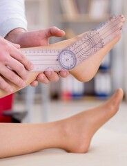 Doctor checking patients joint flexibility