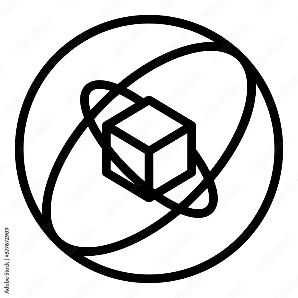 Poster cube gyroscope icon. outline cube gyroscope vector icon for web design isolated on white background