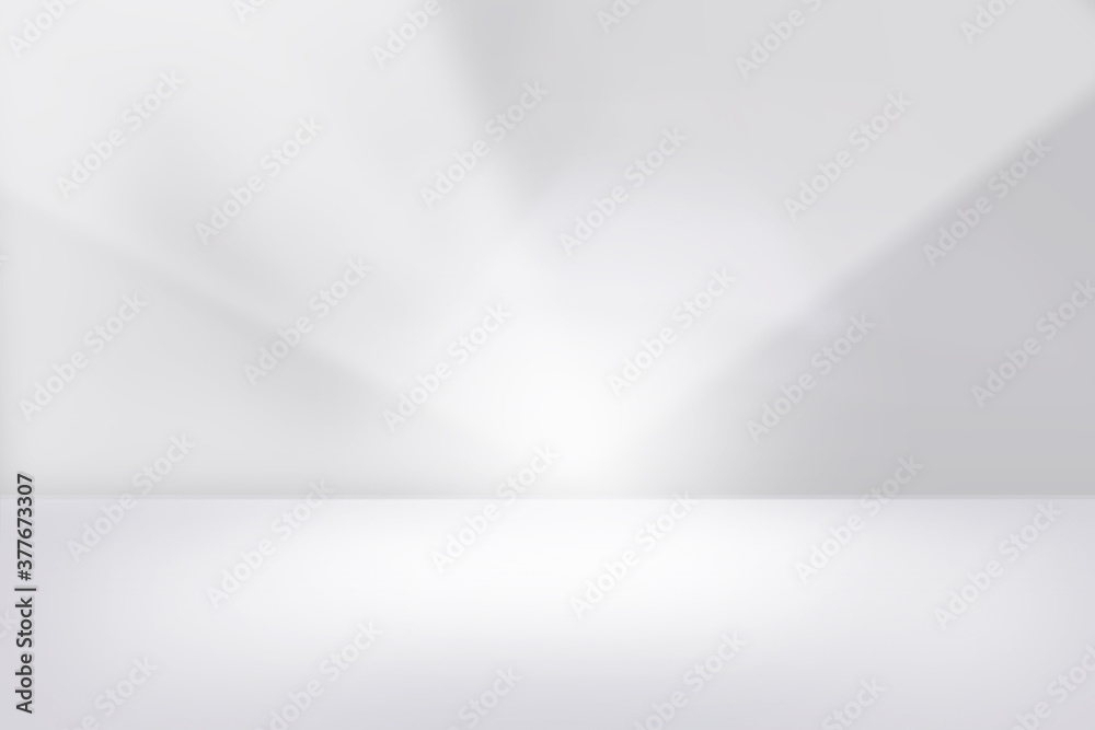 Aufkleber white and grey showcase for product background. abstract gray gradient stage studio backdrop, empty 