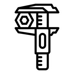 Bolt caliper icon. Outline bolt caliper vector icon for web design isolated on white background