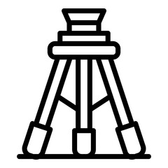 Construction tripod icon. Outline construction tripod vector icon for web design isolated on white background