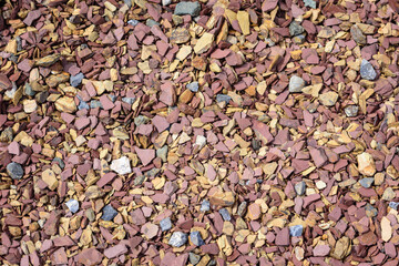Crushed stones from mountain and rock stones.