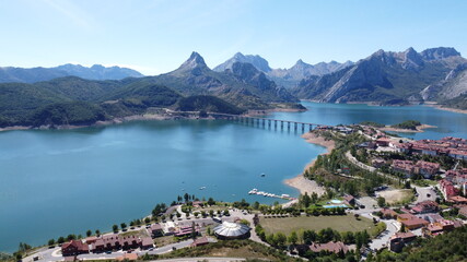 landscape in Riaño lake, leon, spain