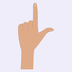 Hand with index finger up - isolated on white background - vector.