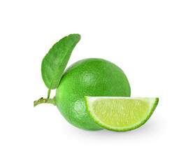 Fresh lime on white background