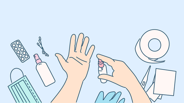 Healthcare, quarantine, protection, coronavirus infection concept. Hand Sanitizer to prevent colds, virus, Coronavirus, infection control concept.Preventive measures from Covid19 desease and 2019ncov 