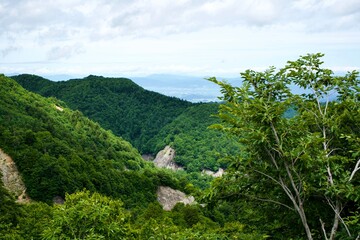 Fototapeta na wymiar The Japanese mountains in summer.