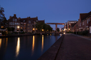 Naklejka premium A bridge of the canals of Meppel