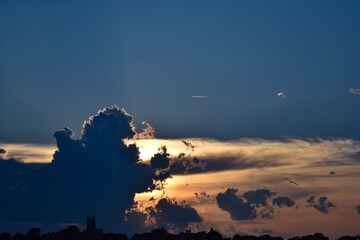 sunset over Newport, RI