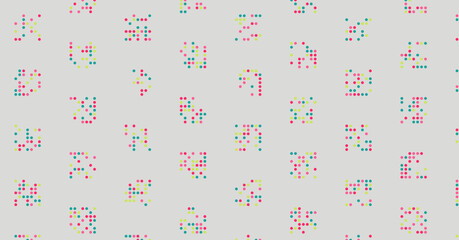 Abstract Color Halftone Dots generative art background illustration