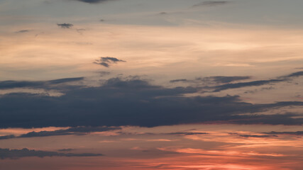 Fototapeta premium Evening sky with clouds and sunset light