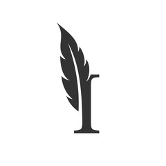 Letter i with Feather Luxury logo
