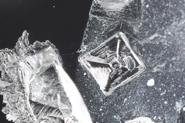 塩の結晶　塩化ナトリウム　顕微鏡写真
