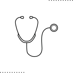 stethoscope vector icon in outlines