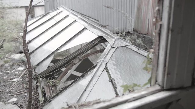 Window view reveal broken skylight apocalyptic ruin