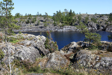 Details of Ladoga Skerries in National Park Lake