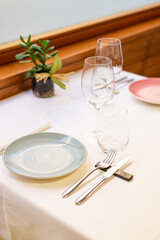 Table for two on a restaurant