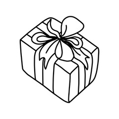 Gift for a holiday, celebration, Christmas ,new year. Vector illustration in Doodle style.
