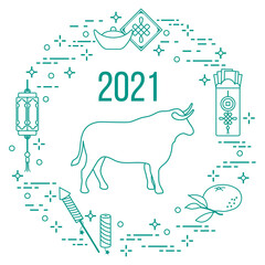 New Year Ox Bull symbol 2021 Chinese calendar