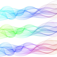 Colored abstract waves. Banner layout. Presentation template. Set of waves. eps 10