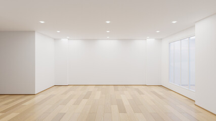 Fototapeta na wymiar White empty room, Living room - 3D Rendering