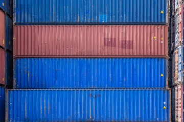 Fototapeta premium Container Stacked high, became a great wall