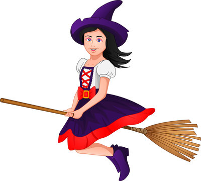 witch riding a broom