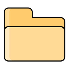 Folder icon design color outline style