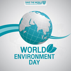 Earth globe vector illustration can be use as flyer, banner or poster. World Environment Day concept.