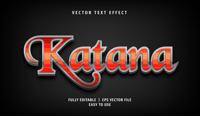 3D Katana Text effect, Editable Text Style