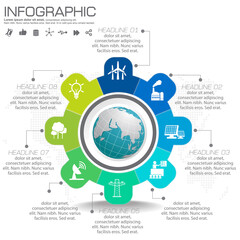 Earth globe with infographic vector illustration can be use as flyer, banner or poster. World Environment Day concept.