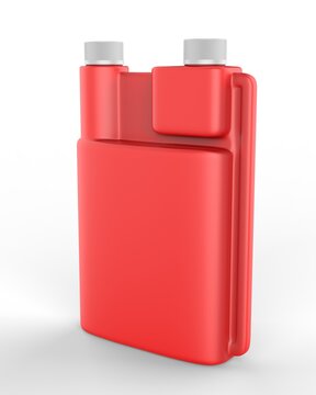 Blank  Fuel Additive Bottle Chemical Bottle With Double Neck For Branding And Mock up, 3d render illustration.
