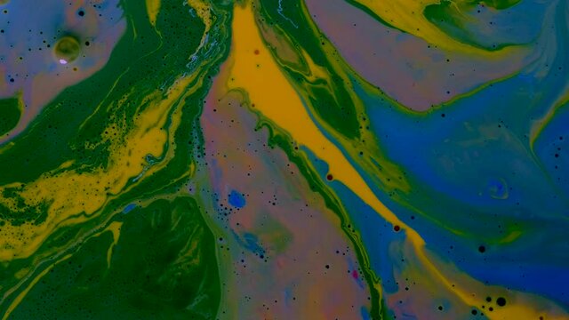 4K Footage, Colors splash background, Abstract liquid painting texture closeup, Luxury color slow motion shot,
