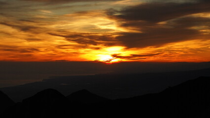 伯耆大山からの朝焼け