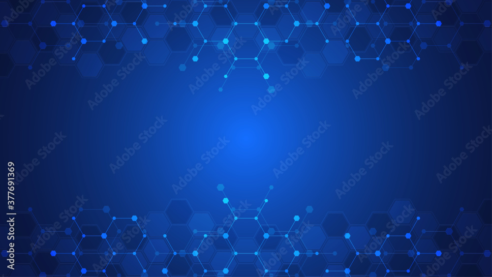 Canvas Prints abstract background of molecules. molecular structures or chemical engineering, genetic research, in