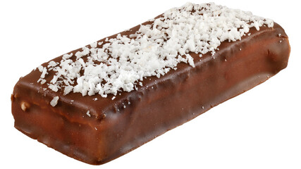 ice cream vanilla in chocolate isolated