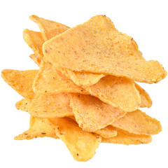 Heap of corn chips isolated
