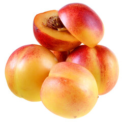 Ripe nectarines close-up isolated