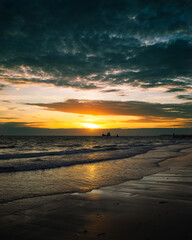 Fototapeta na wymiar Sunset on the Northern sea