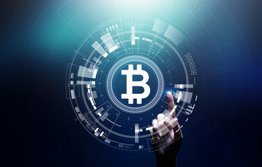 Bitcoin cryptocurrency trading and investment concept. Financial technology, Fintech and digital money.