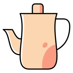 Teapot Filled colour icon vector illustration