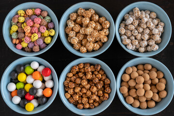  Roasted chickpea varieties in bowl.  Turkish known as leblebi