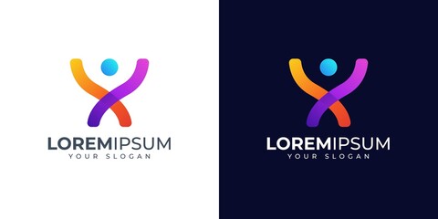 Colorful people logo design inspiration